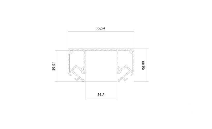 Профиль 6063 LINE3535 STC – 3000mm - фото 2
