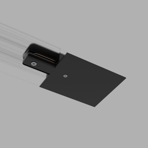 Ввод питания и заглушка торцевая для однофазного встраиваемого шинопровода черный - фото 1