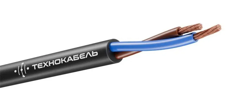 Провод ПВС 2х1.5 380В Ч (бухта) (м) Технокабель 00-00149100 - фото