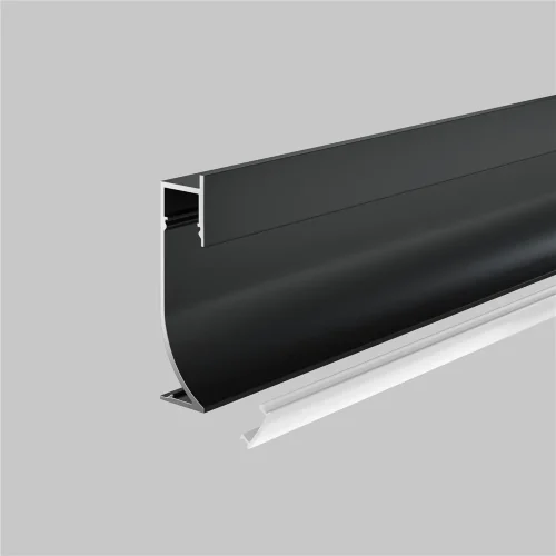 Алюминиевый профиль плинтус 53x14 (Черный, 2 м), ALM-5314-B-2M (Черный) ALM-5314-B-2M - фото 5