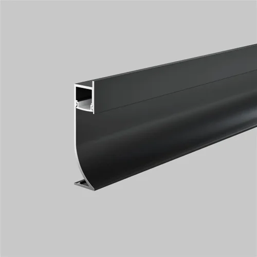 Алюминиевый профиль плинтус 53x14 (Черный, 2 м), ALM-5314-B-2M (Черный) ALM-5314-B-2M - фото 7