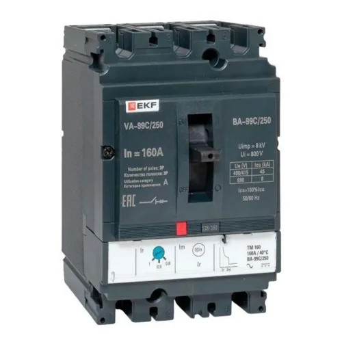 Выключатель автоматический 3п 250/160А 45кА ВА-99C Compact NS PROxima EKF mccb99C-250-160 - фото