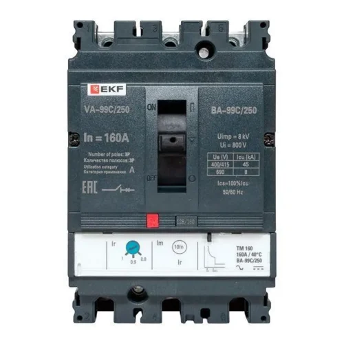 Выключатель автоматический 3п 250/160А 45кА ВА-99C Compact NS PROxima EKF mccb99C-250-160 - фото 5