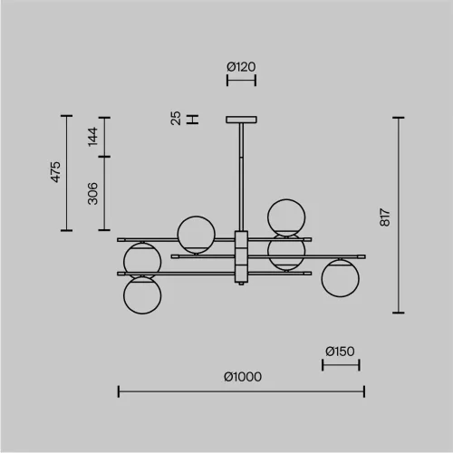 Подвесной светильник Nostalgia E14х6 (Черный и Золото) - фото 14