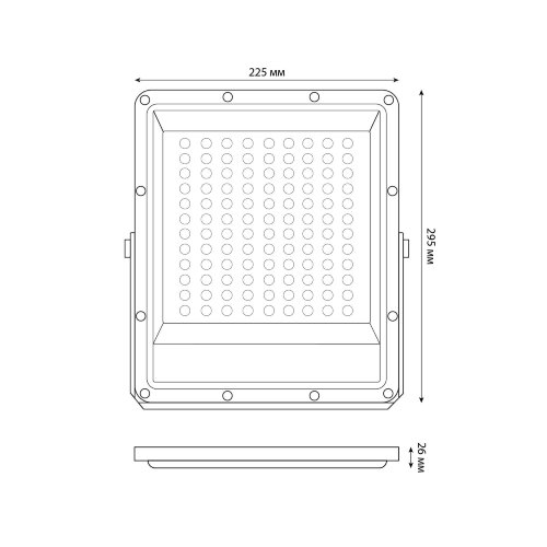 ULF-F51D-100W-6500K IP65 200-240V GREY Прожектор светодиодный, Дневной свет 6500K, Угол 90 градусов, Корпус серый, TM Uniel - фото 8