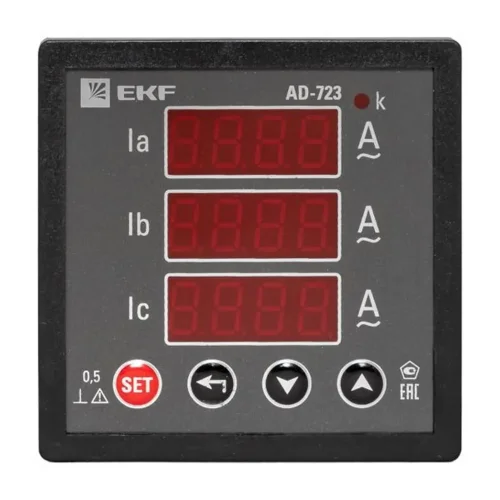 Амперметр цифровой AD-723 3ф на панель 72х72 EKF ad-723 - фото 2
