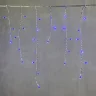 Гирлянда Бахрома 3 x 0,5 м Синяя 220В, 150 LED, Провод Прозрачный Силикон, IP65. Фото 1.