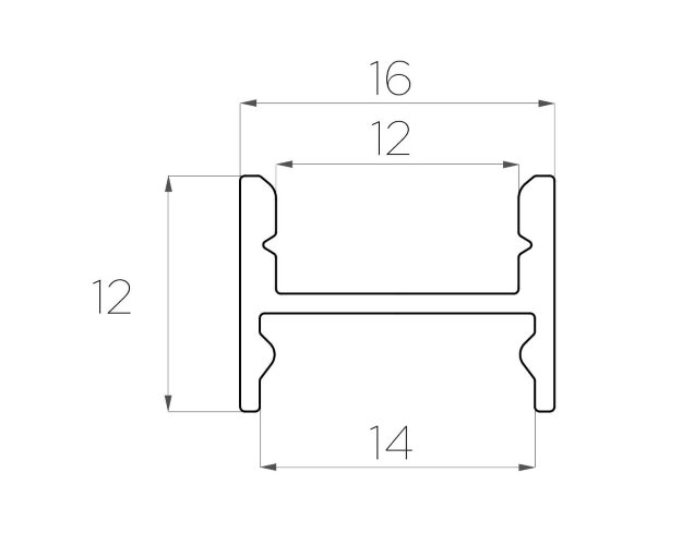 Профиль накладной алюминиевый LC-LPS-1216-2 Anod - фото 2