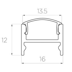 Профиль накладной алюминиевый LC-LPS-1216-2 Anod