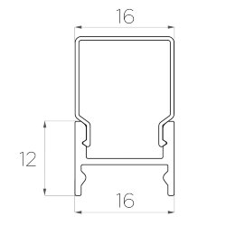 Профиль накладной алюминиевый LC-LPS-1216-2 Anod