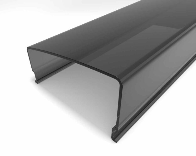 Рассеиватель поликарбонатный для профиля трапециевидный LC-LRM-BL36-2T чёрный - фото