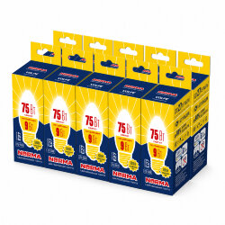 LED-C37-9W-WW-E27-FR-NR SET10 Лампа светодиодная, Форма свеча, матовая, Серия Norma, Теплый белый свет 3000K, Упаковка 10 штук
