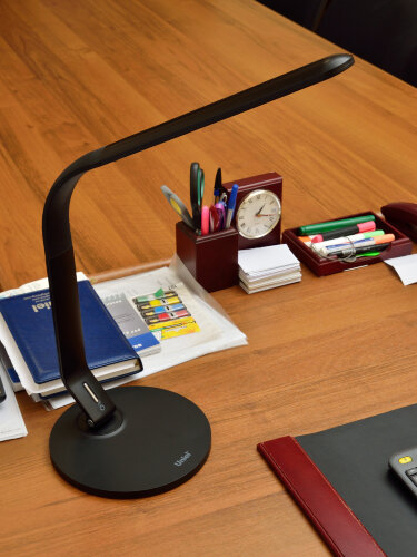 TLD-555 Black-LED-500Lm-5500K-Dimmer-USB Светильник настольный, 8W, Сенсорный выключатель, Черный - фото 11