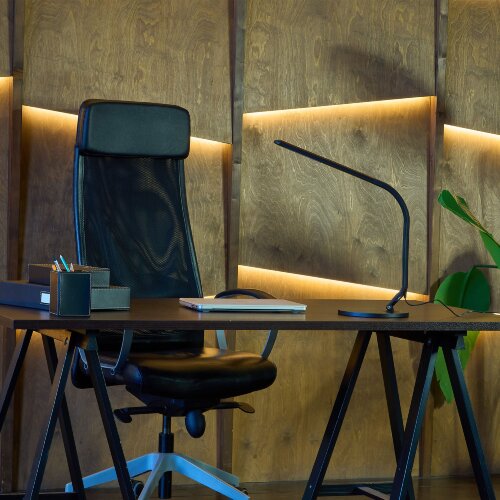 TLD-555 Black-LED-500Lm-5500K-Dimmer-USB Светильник настольный, 8W, Сенсорный выключатель, Черный - фото 12