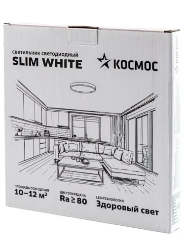 Светильник светодиодный SLIM WHITE 24Вт 4500К IP40 1620лм 230В 230х25мм КОСМОС KSlim24w_W4500K - фото 3