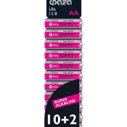 Элемент питания алкалиновый AA/LR6 1.5В Super Alkaline SBL-10+2 (уп.12шт) ФАZА 2854582