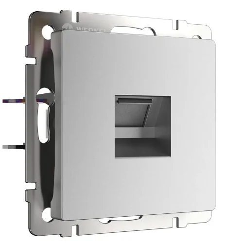 Розетка Ethernet RJ-45 (серебряный матовый) W1181065 - фото