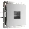 Розетка Ethernet RJ-45 (серебряный матовый) W1181065 - фото