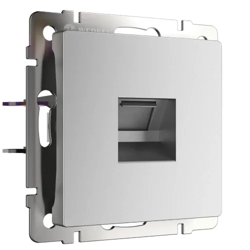 Розетка Ethernet RJ-45 (серебряный матовый) W1181065 - фото