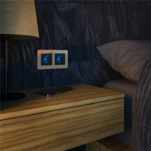 Розетка с подсветкой (черный матовый) W1171408 - фото 8