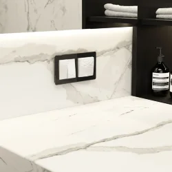 Выключатель двухклавишный проходной (Hammer белый) W1222001