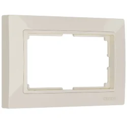 Рамка из поликарбоната для двойной розетки Snabb Basic слоновая кость W0082003