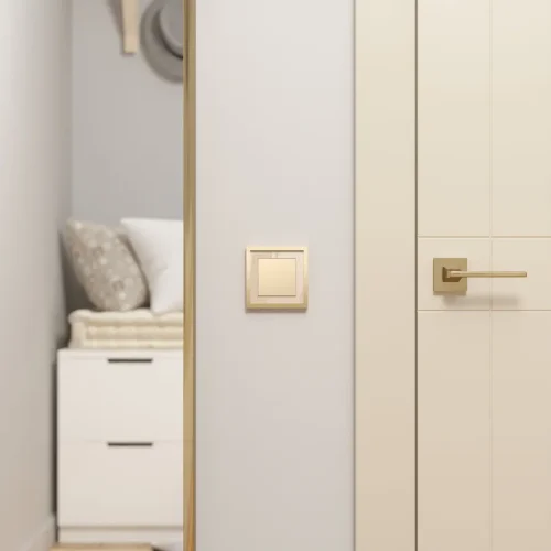 Выключатель одноклавишный проходной (шампань) W1112011 - фото 2