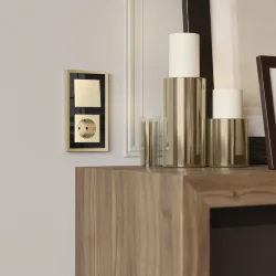 Выключатель одноклавишный проходной (шампань) W1112011