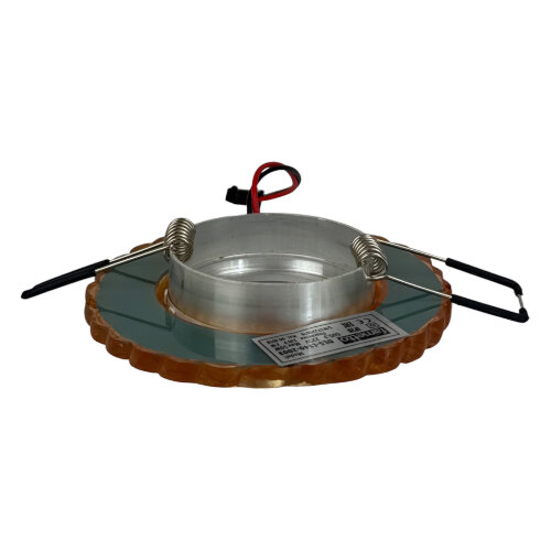 DLS-L140 GU5.3 GLASSY-TEA Светильник декоративный встраиваемый, серия Luciole, Без лампы, цоколь GU5.3, Доп, светодиодная подсветка 3Вт, Стекло, Зеркальный-светло-коричневый - фото 4