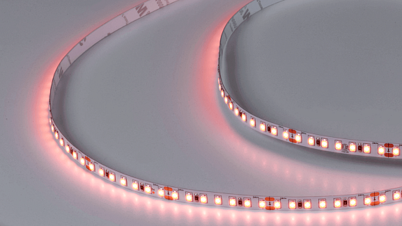 Светодиодная лента LUX для мясных продуктов, 2835, 140 LED/м, 14,4 Вт/м, 24В, IP33, Теплый белый (1800-2000K), DSG2140-24-MT-33 - фото