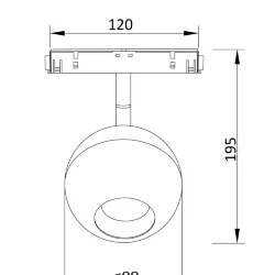Трековый светильник Шар / Ball S35 4000K 15Вт (Черный) TR028-2-15W4K-B