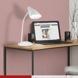 Светильник настольный светодиодный SIMPLE ССО-19Б 8Вт 6500К 480Лм сенсор, с адаптером БЕЛЫЙ IN HOME