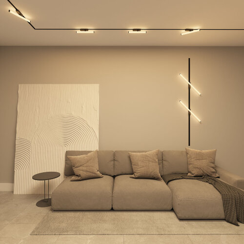 DK6638-BK Поворотный однофазный трековый светильник STROM со светодиодом L600mm 220V 15W 150° 3000K IP20 черный алюминий/акрил. Фото 5