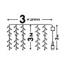 ULD-C3030-900-DTA-RC WW IP44 DEWDROP Занавес светодиодный Капли росы, 3x3м, 900 светодиодов, Теплый белый свет, Провод прозрачный - фото 11