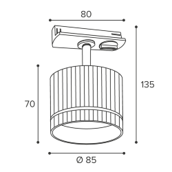 Трековый светильник WOLTA WTL-GX53/18WG под лампу GX53 Белый / золотой NIMB