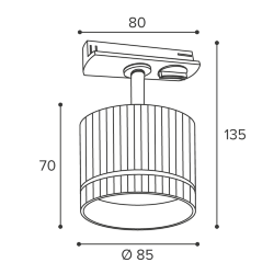 Трековый светильник WOLTA WTL-GX53/18WG под лампу GX53 Белый / золотой NIMB