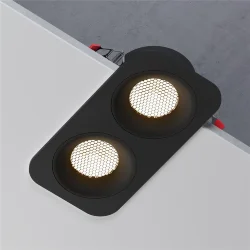 Светильник встраиваемый светодиодный с антибликовой решеткой Tetro 20W 3000K черный IP44 15277/LED (071316)