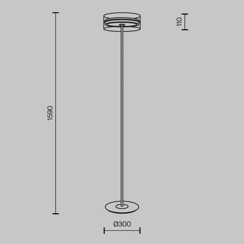 Напольный светильник (торшер) Dress code 3000К 24Вт (Черный и Латунь) - фото 16