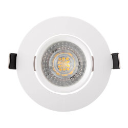 Встраиваемый светильник, IP 20, 10 Вт, GU5.3, LED, белый, пластик, Denkirs DK3020-WH