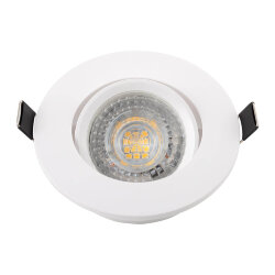 Встраиваемый светильник, IP 20, 10 Вт, GU5.3, LED, белый, пластик, Denkirs DK3020-WH