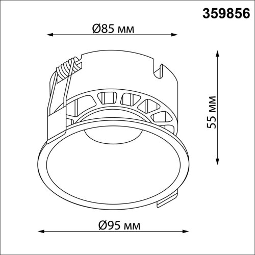 Светильник встраиваемый светодиодный с переключателем цветовой температуры «Novotech» 359856, серия: NOVA. Фото 3.