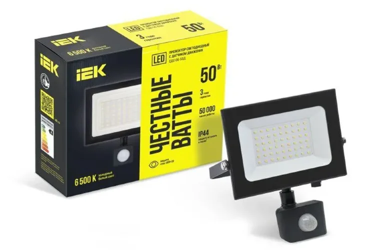 Прожектор светодиодный СДО 06-50Д 6500К IP54 с ДД черн. IEK LPDO602-50-65-K02 - фото