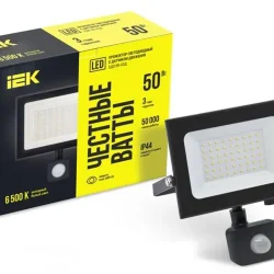 Прожектор светодиодный СДО 06-50Д 6500К IP54 с ДД черн. IEK LPDO602-50-65-K02