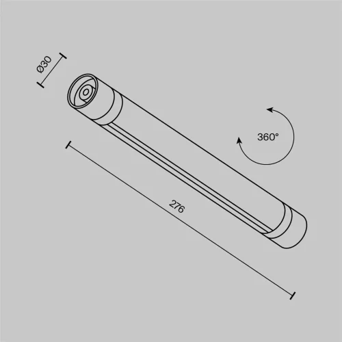 Шинопровод для системы Shelf 276 мм (Черный) CA012-TRX-300-B - фото 7