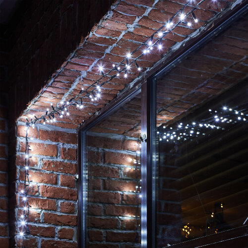 ULD-F90PRO S10M-100-TBK WH Гирлянда светодиодная, 10м, без вилки, С эффектом мерцания, Соединяемая, 100 светодиодов, Белый свет 6000K, IP67, Провод черный - фото 7