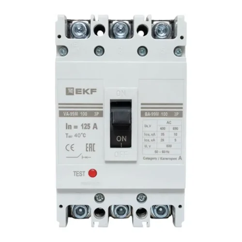 Выключатель автоматический 3п 100/125А 35кА ВА-99М PROxima EKF mccb99-100-125m - фото 2