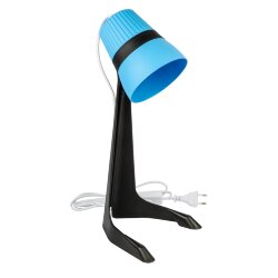 ULO-K22 D-E14-A BLACK-BLUE Светильник настольный, 40W, Цоколь E14, Механический выключатель, Черный с синим