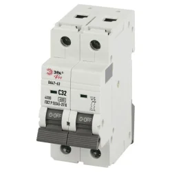 Выключатель автоматический 2п C 32А 6кА ВА47-63 PRO VA63-2P32C6 Эра Б0063156