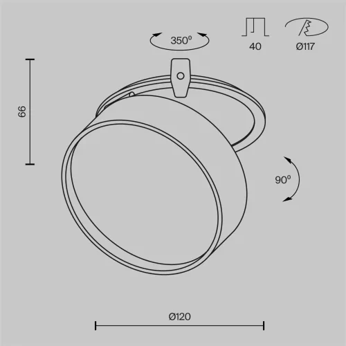 Встраиваемый светильник Onda 4000K 18Вт 120° (Черный) - фото 11