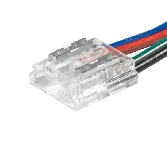 Коннектор 4pin/провод для СОВ-лент RGB 10мм, провод 10см - фото